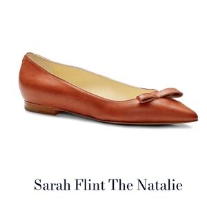 Sarah Flint The Natalie Brown Leather Flats Bow Meghan Markle Saddle Vachetta